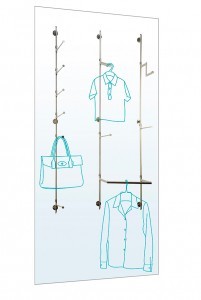 Vertical Beam Display System Merchandised Mock Up of Fixtures & Fittings